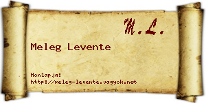 Meleg Levente névjegykártya
